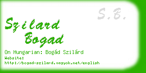 szilard bogad business card